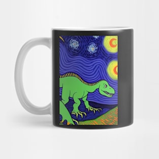 LONG NECKED GREEN DINOSAUR VAN GOGH STYLE Mug